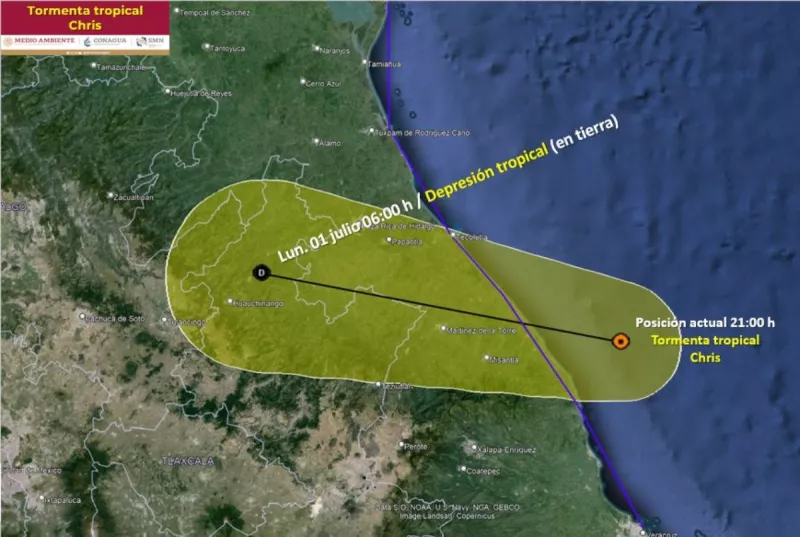 Tormenta tropical Chris en Veracruz: suspenden clases en el estados