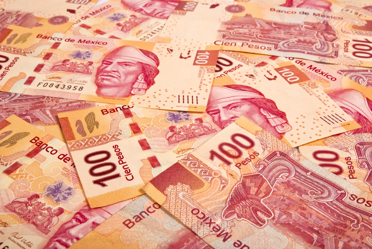 New (2010) One Hundred Pesos Background