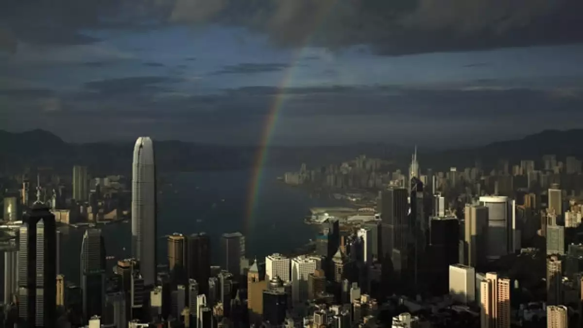 paisaje, hong kong, país, ciudad