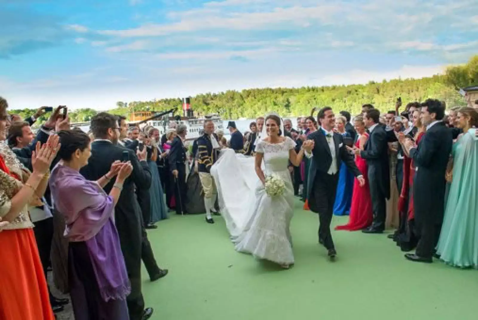 Magdalena de Suecia y Christopher O´Neill a su llegada al banquete en su honor.