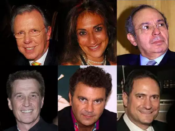 Joaquín López Dóriga, Adela Micha, Héctor Aguilar Camín (arriba), Emmanuel, Mijares y Alejandro Soberón (abajo) compartieron mesa.