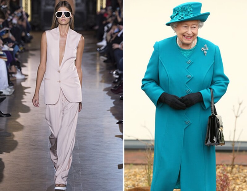 Así como lo propone Stella McCartney para primavera, la reina ha desfilado un millar de looks monocromáticos a lo largo de su vida.