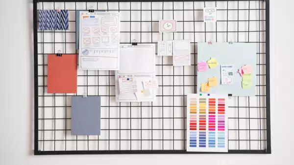 View of the frame board with notes