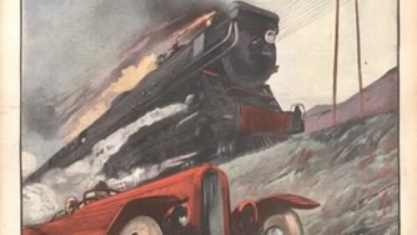 Trenes con la rapidez de un auto. Cr�dito: Archivo de la Bibliot�que Nationale de France