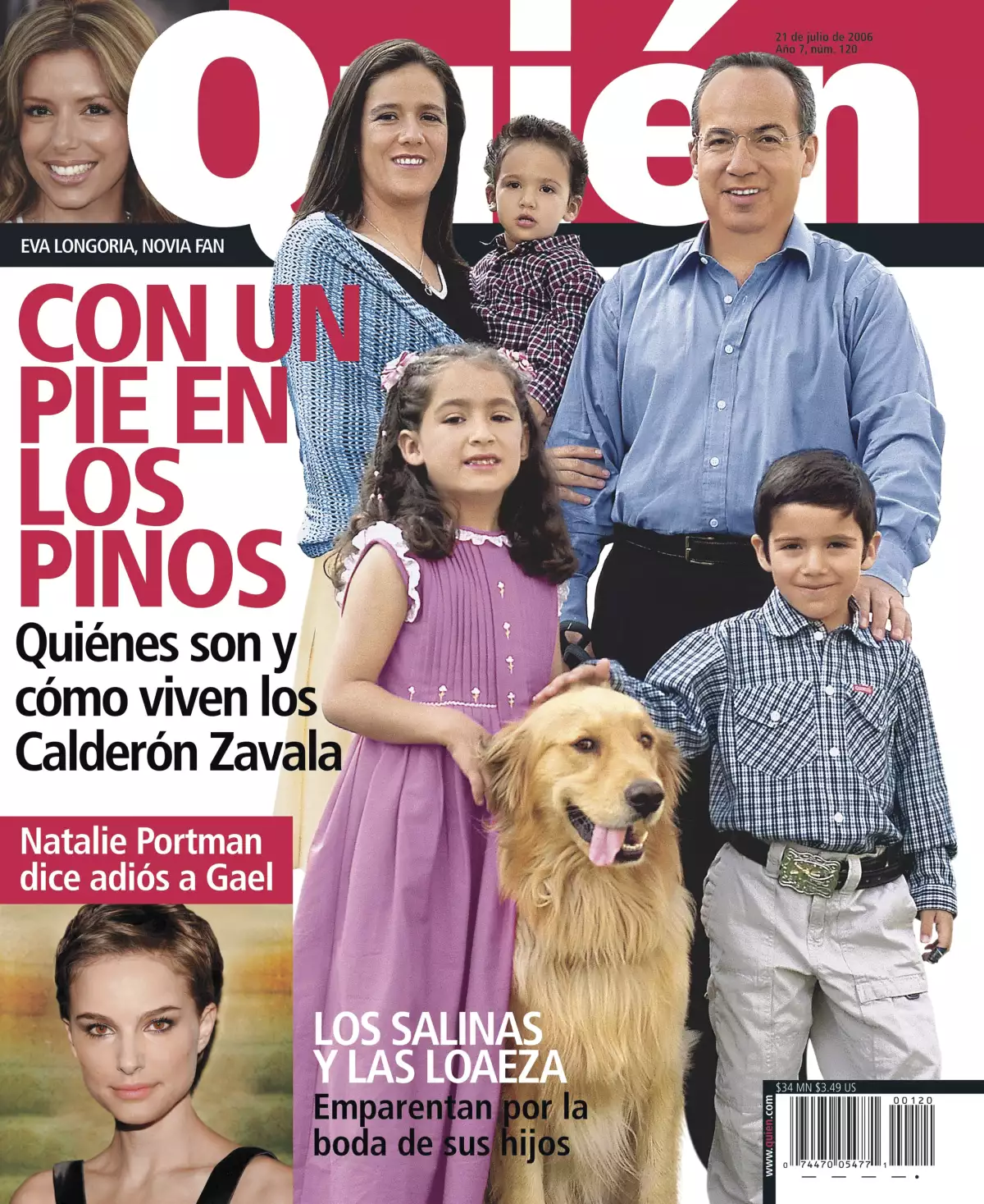 La familia Calderón Zavala, justo después de las elecciones de 2006, en las que Felipe Calderón fue electo presidente