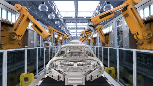 robot in car factory