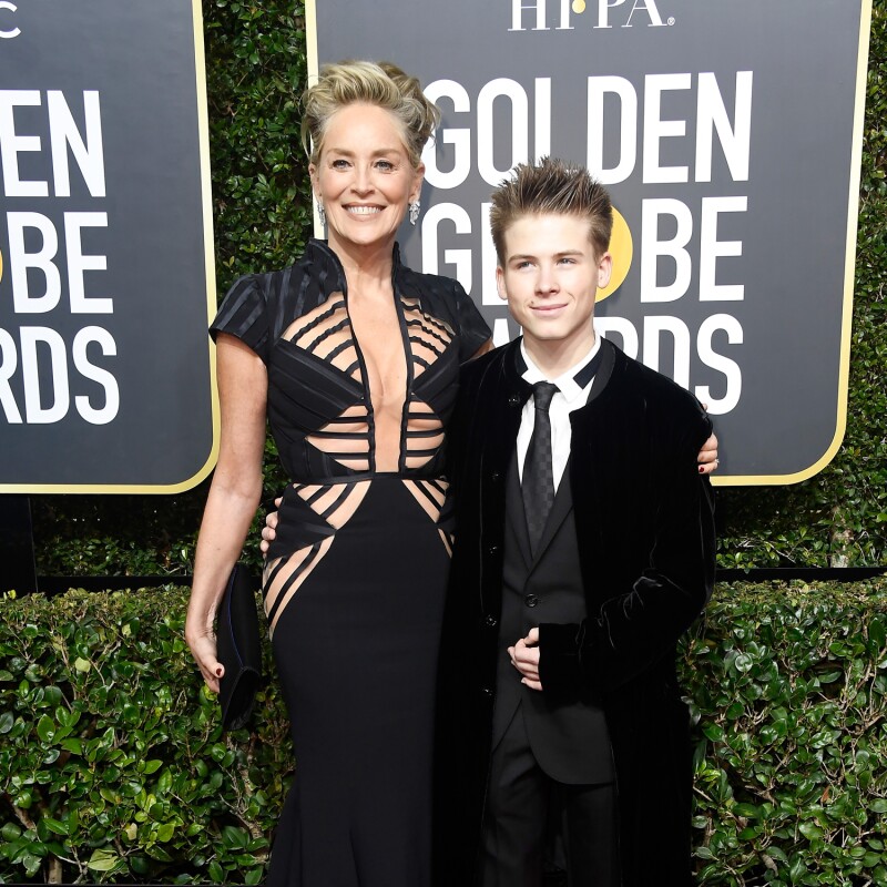 Sharon Stone con su hijo Roan.
