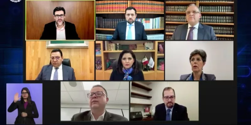 Sesión de los magistrados del Tribunal Electoral.