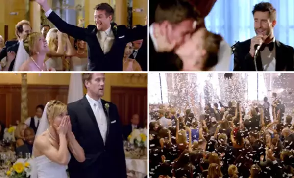 Los integrantes de Maroon 5 tuvieron toda una intensa tarde de wedding crashers.