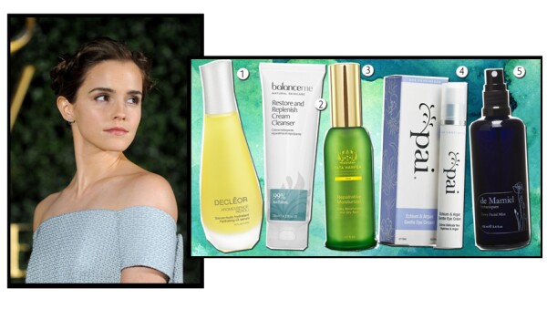Emma se prepara la piel con estos productos.