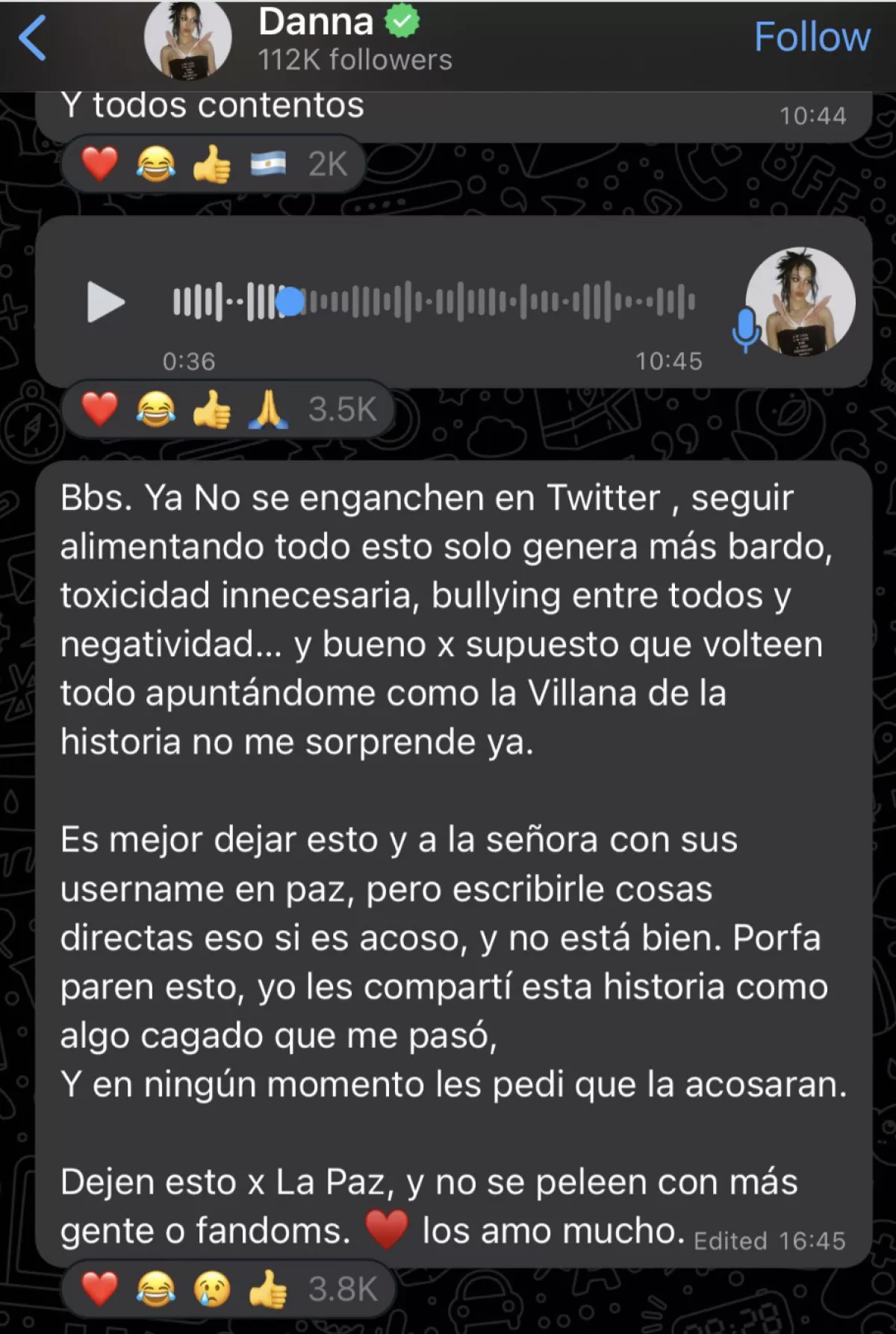 Una cronología de la pelea de Danna vs @danna en X
