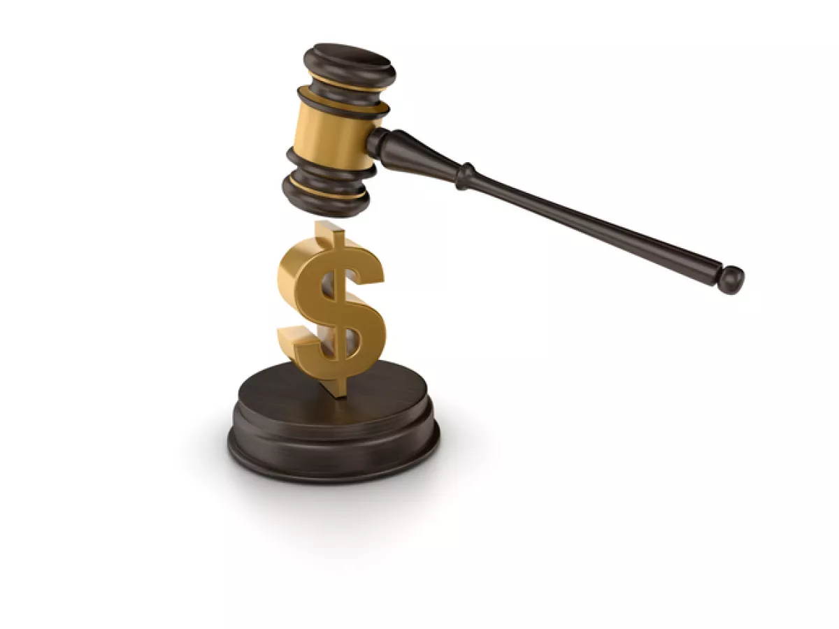 Gavel with Dollar Sign - 3D Rendering