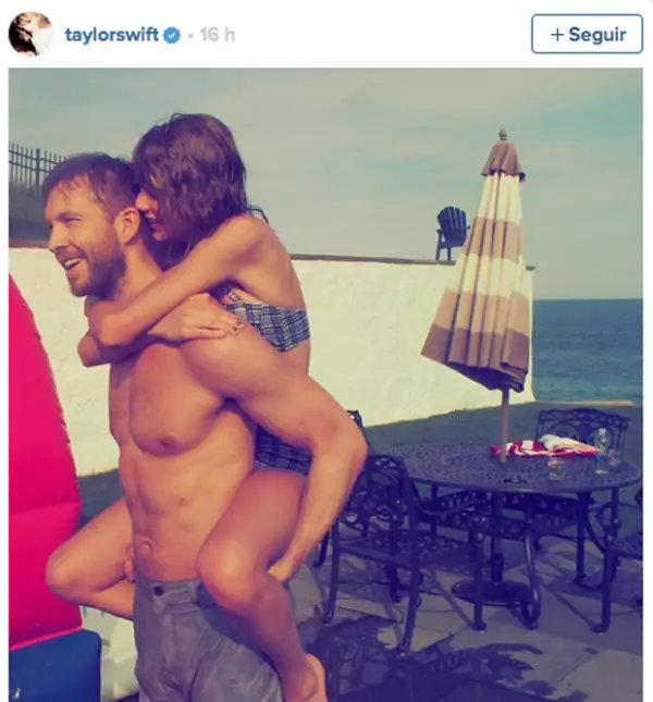 Calvin y Taylor muy románticos