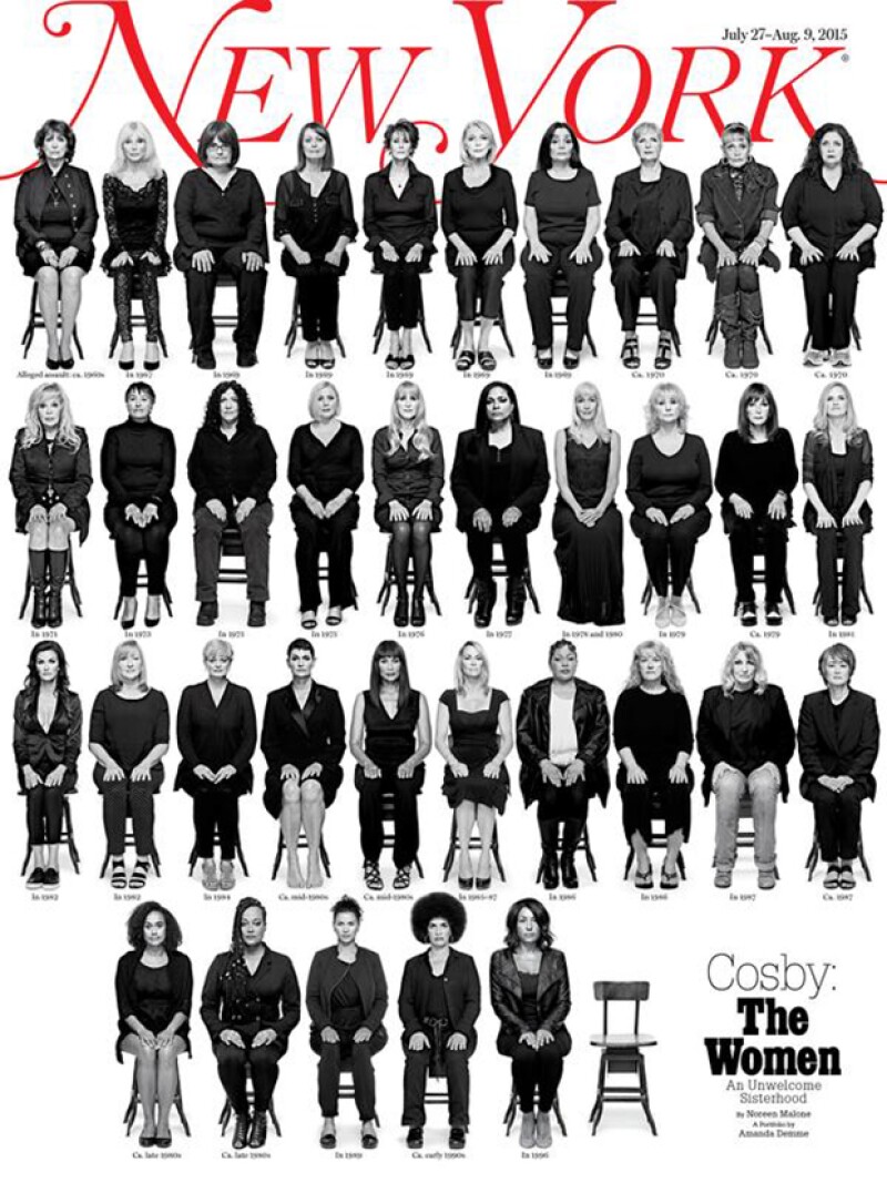 En la portada aparecen 35 de las víctimas de abuso sexual del famoso comendiante.