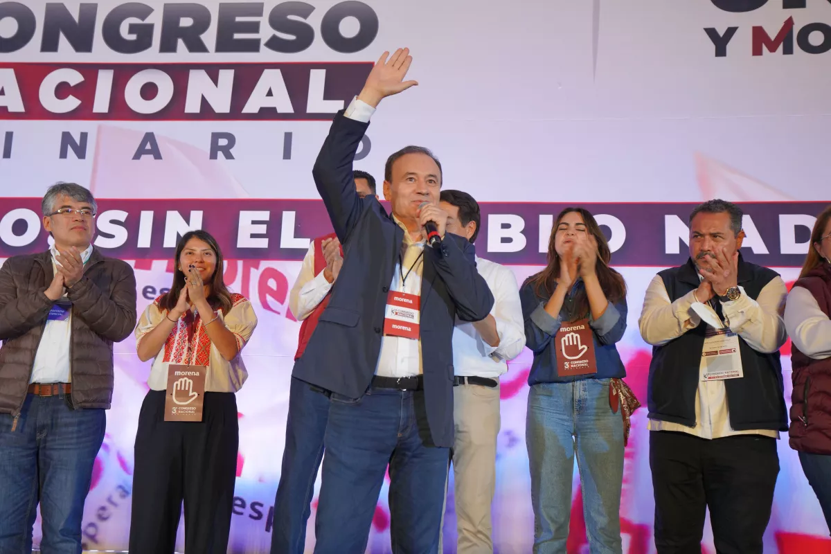 Mario Delgado, dirigente de Morena, clausuró los trabajos de la 3ra Asamblea Nacional de Morena. Ahí fue elegido Alfonso Durazo como presidente del Consejo Nacional de Morena.