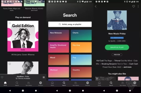 Nueva interfaz de Spotify