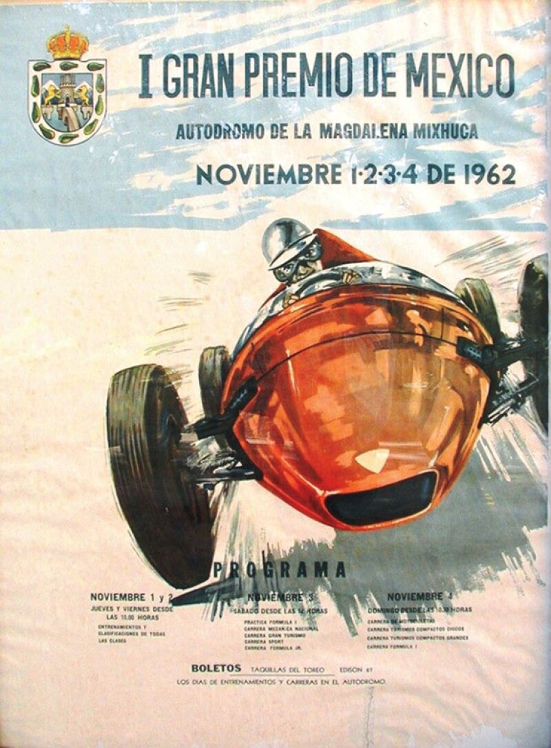 Primer cartel. Así se anunciaba el primer Gran Premio de México.