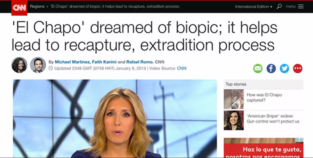 CNN informó sobre la película que 'El Chapo' quería hacer.