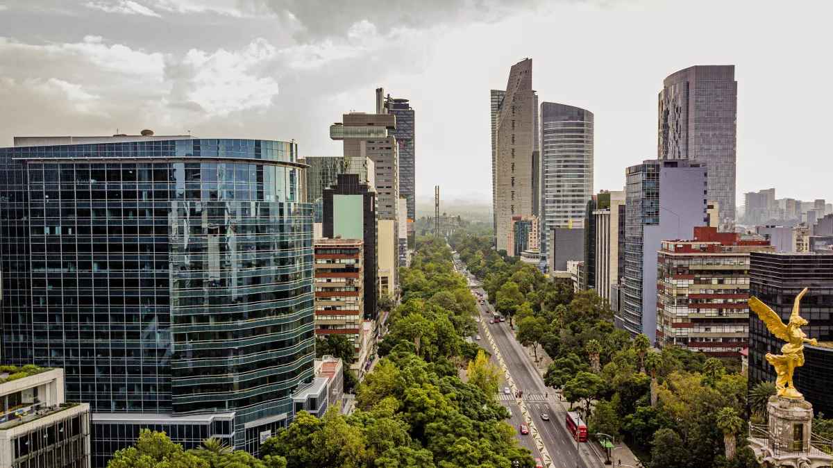 Aerial view of Mexico City