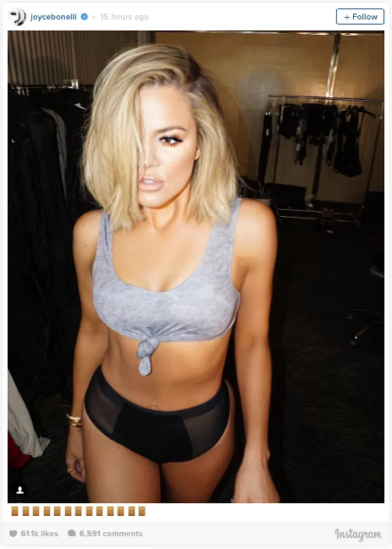 Joyce Bonelli publicó una foto de Khloé Kardashian en ropa interior para demostrar que su figura fit es real, luego de haber sido criticada por abusar del retoque esta semana.