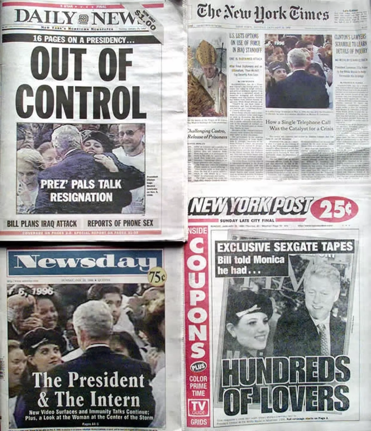 El escándalo Lewinsky dio la vuelta al país y al mundo en pocos días.