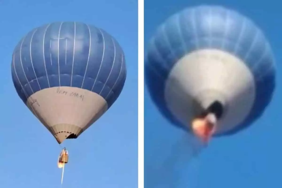 Globo aerostático se incendia y desploma en Teotihuacán
