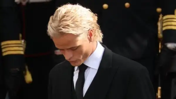 Marius Borg en el funeral del rey Harald V