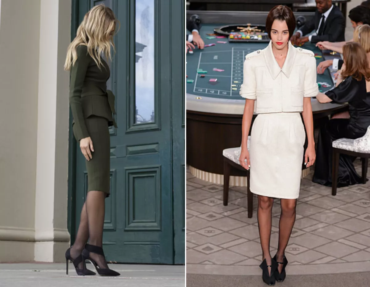 Para la oficina, vete a la segura y elige medias negras lisas.