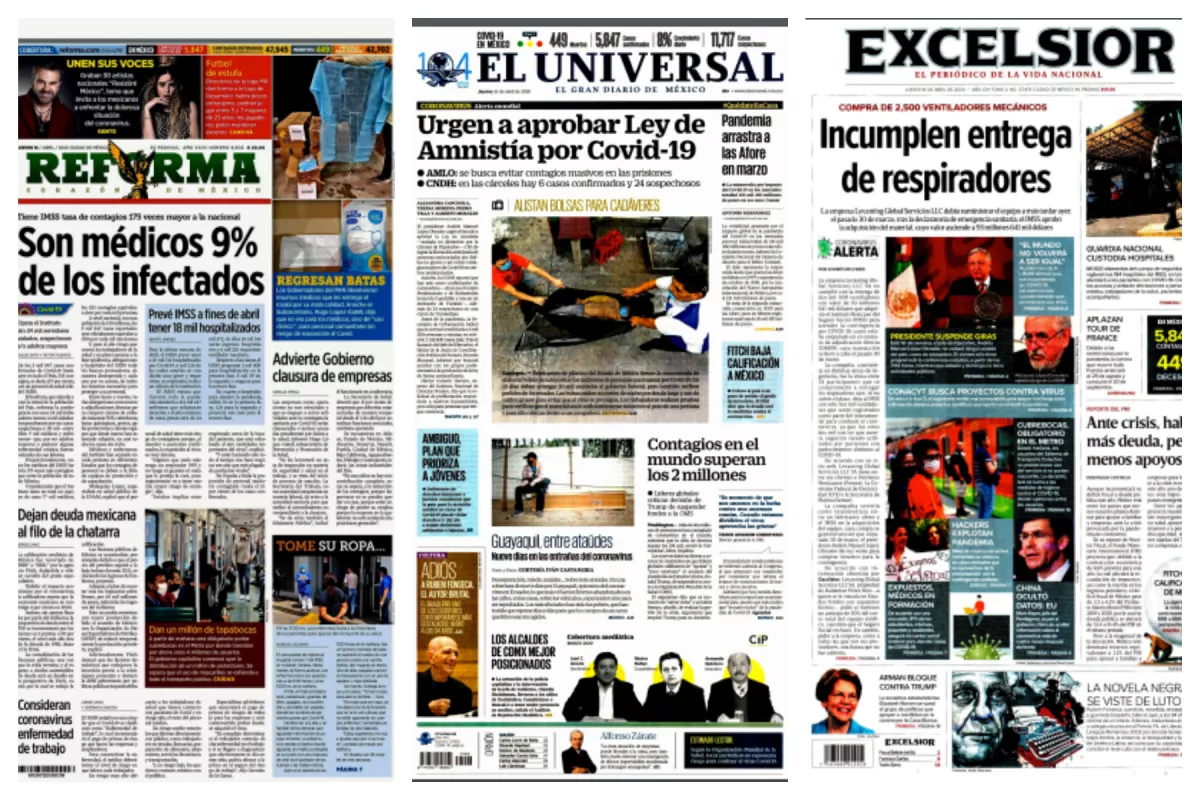 Portadas del 16 de abril de 2020
