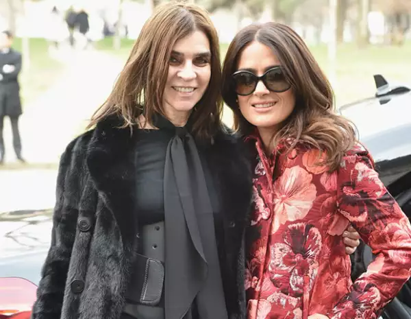 Carine Roitfeld y Salma Hayek en Milán.