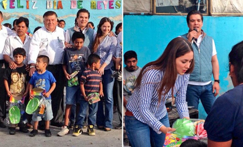 Sherlyn y Gerardo Islas se dieron a la tarea de repartir juguetes en la región indígena de la mixteca en Puebla.
