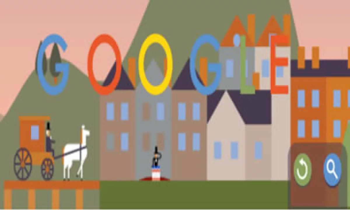 El doodle de Google permite al usuario guiar al paracaidista a la ciudad, a aguas tropicales o a un iceberg. (Foto: tomada de google.com)