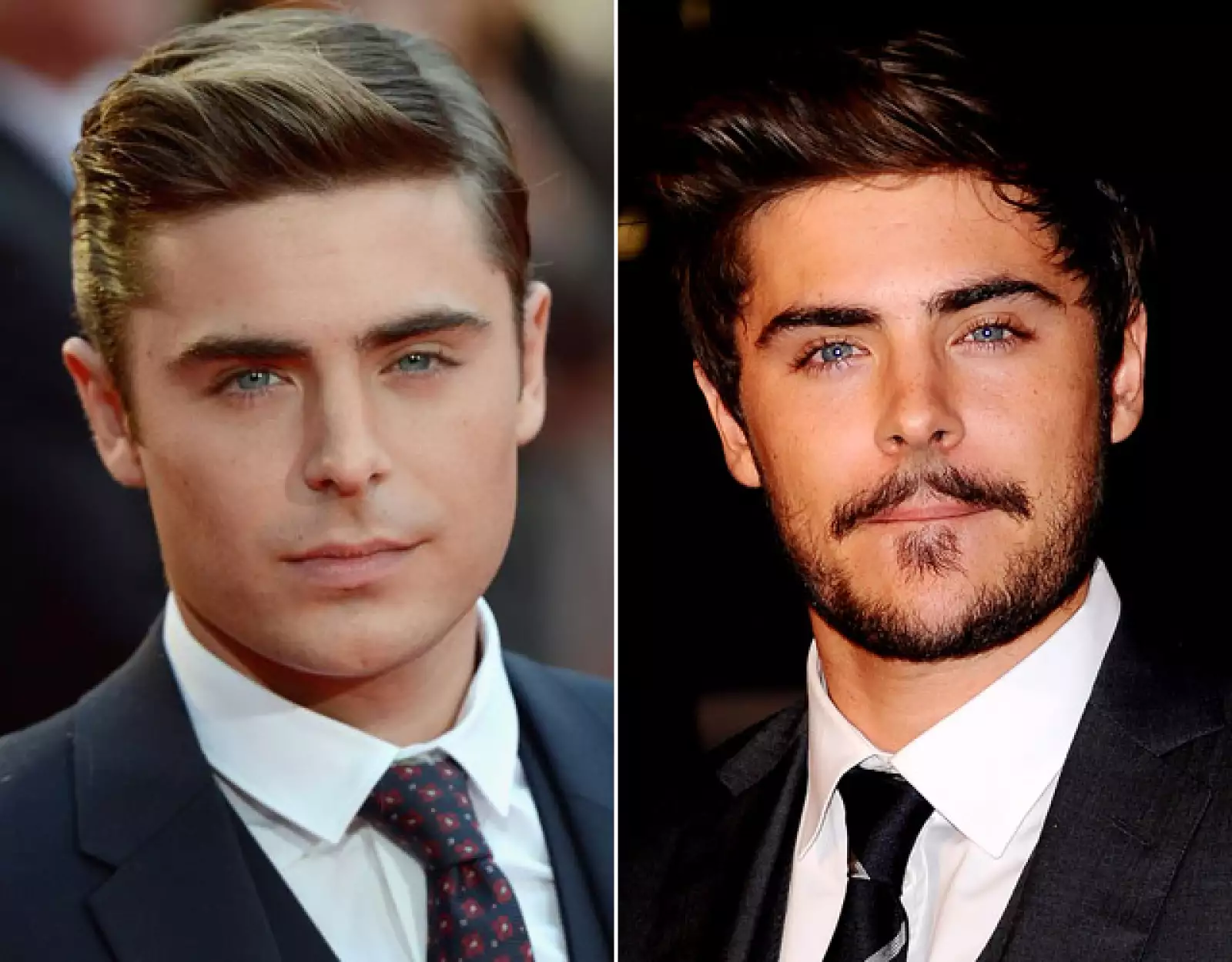 Auque en sus películas lo vemos perfectamente rasurado, Zac Efron también se ha dejado el bigote.