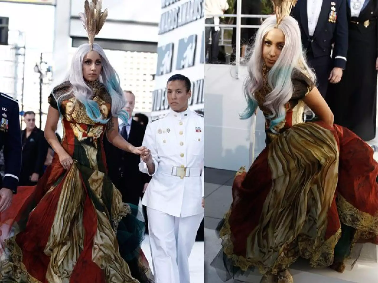 De acuerdo a lo que nos tiene acostumbrados, podría decirse que Gaga optó por un look moderado.