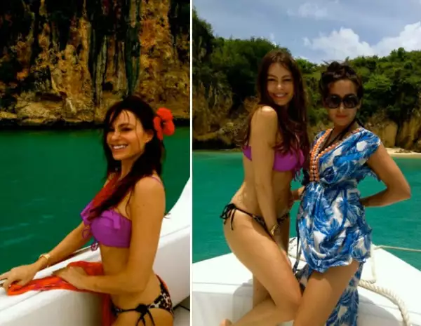 La colombiana luce muy feliz.