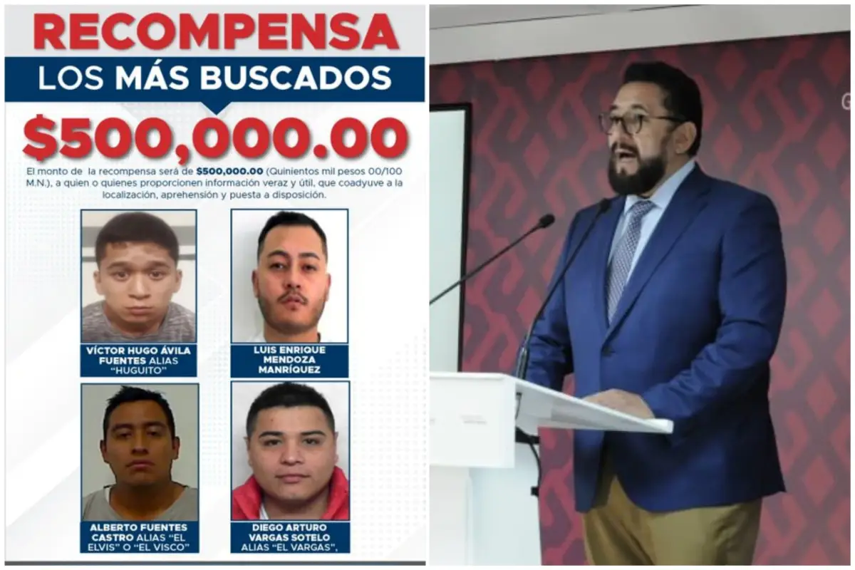 Estos son los cuatro presuntos delincuentes más buscados de la Fiscalía de la CDMX por los que ofrecen medio millón de pesos por recompensa. 