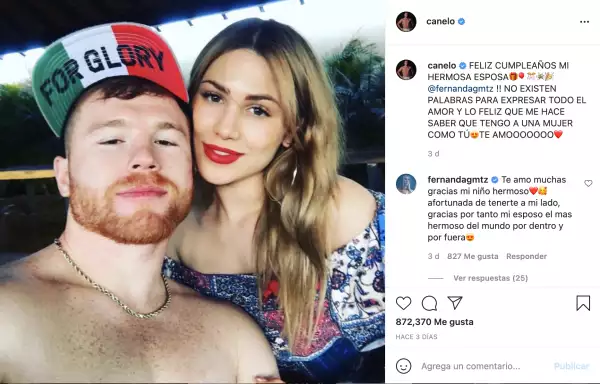Saúl Canelo Álvarez y Fernanda Gómez