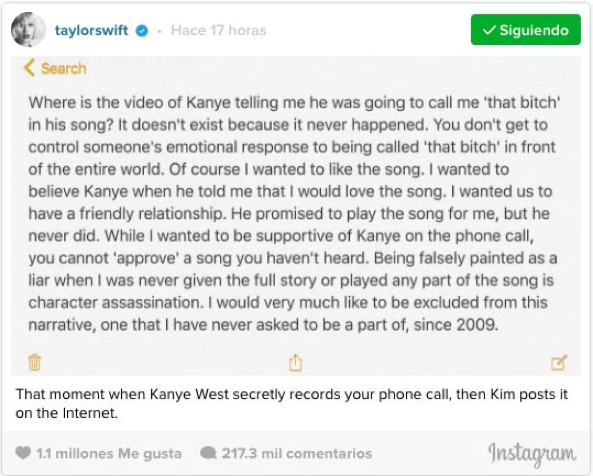 Este es el post completo de Taylor.