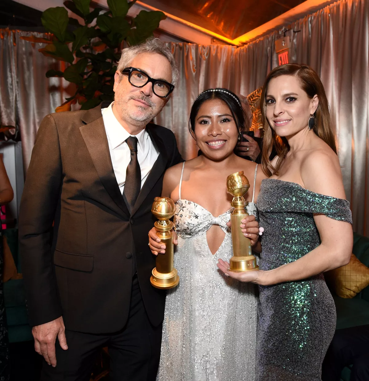 Alfonso Cuarón, Yalitza Aparicio y Marina de Tavira