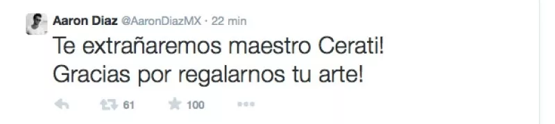 Tras darse a conocer el fallecimiento del cantante argentino varios personajes del entretenimiento lamentaron la noticia y se despidieron del grande de la música en español.