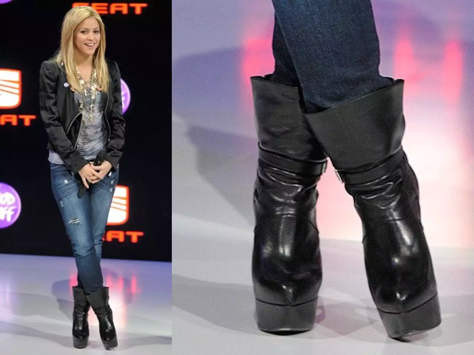 La colombiana tampoco es muy alta, por lo que fuera del escenario la veremos usando plataformas.