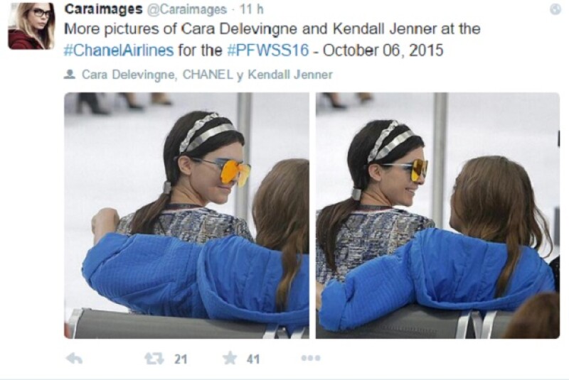 Durante el desfile Kendall se tomó un tiempo para sentarse al lado de su BFF.