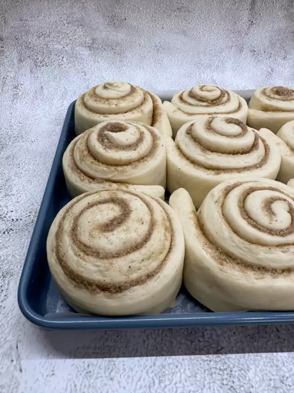 Uncooked cinnamon roll