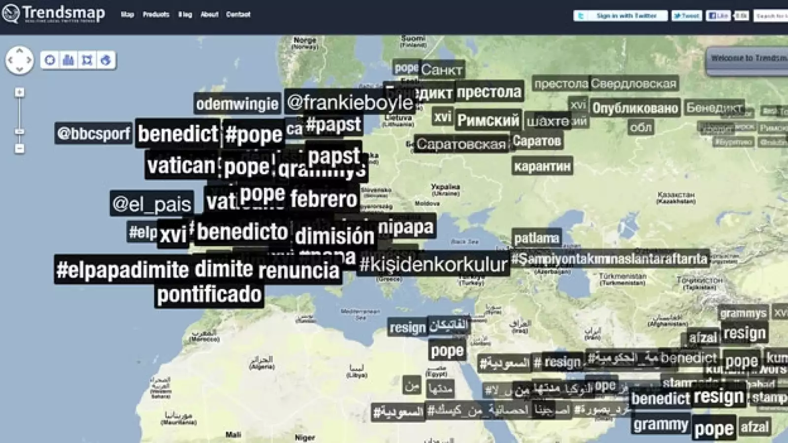 Trendsmap renuncia papa