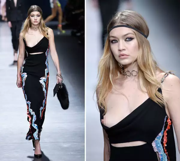 La modelo no se inmutó ante el accidente que sufrió.