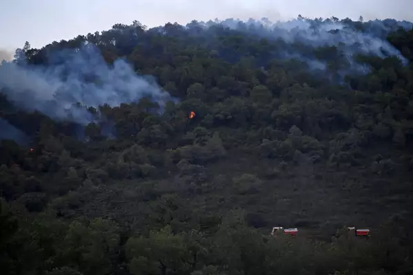Wildfire in hills of southern France near Narbonne