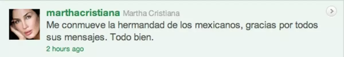 Martha agradeció a todos los que estuvieron al pendiente de ella y su familia.