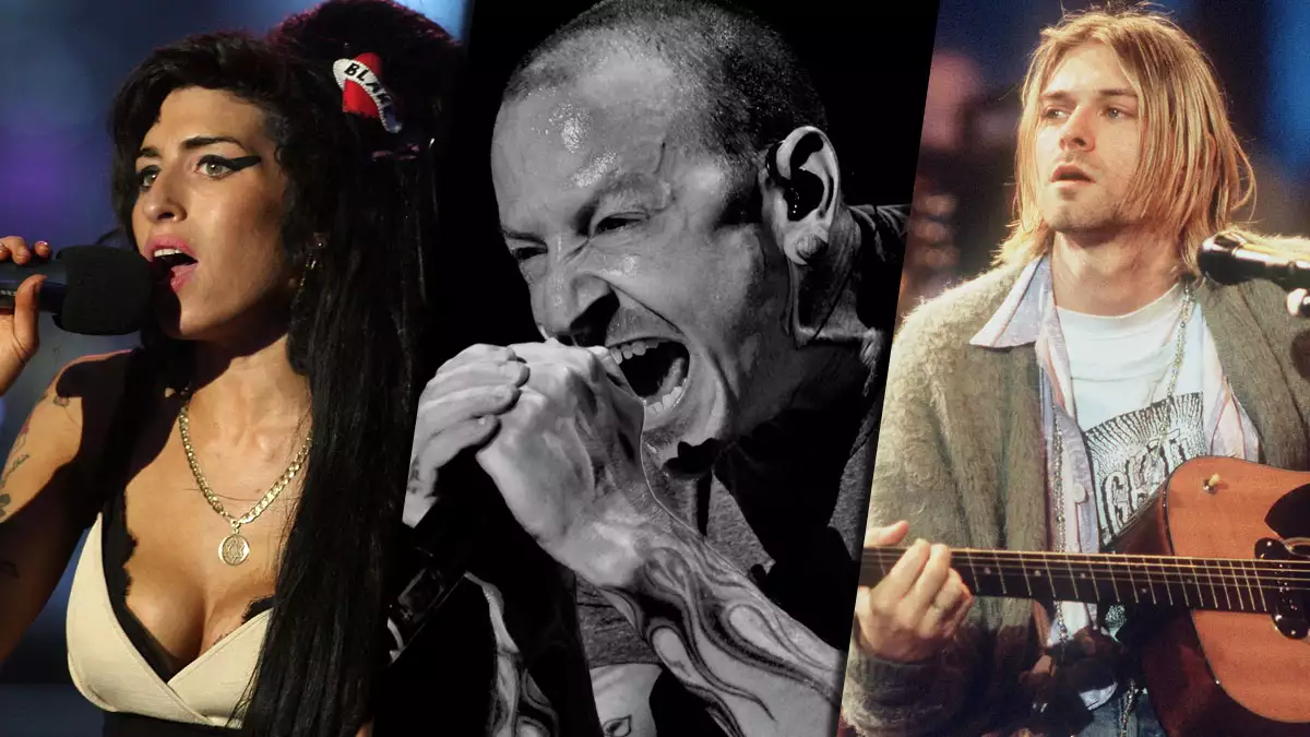 Amy Winehouse, Chester Bennington y Kurt Cobain