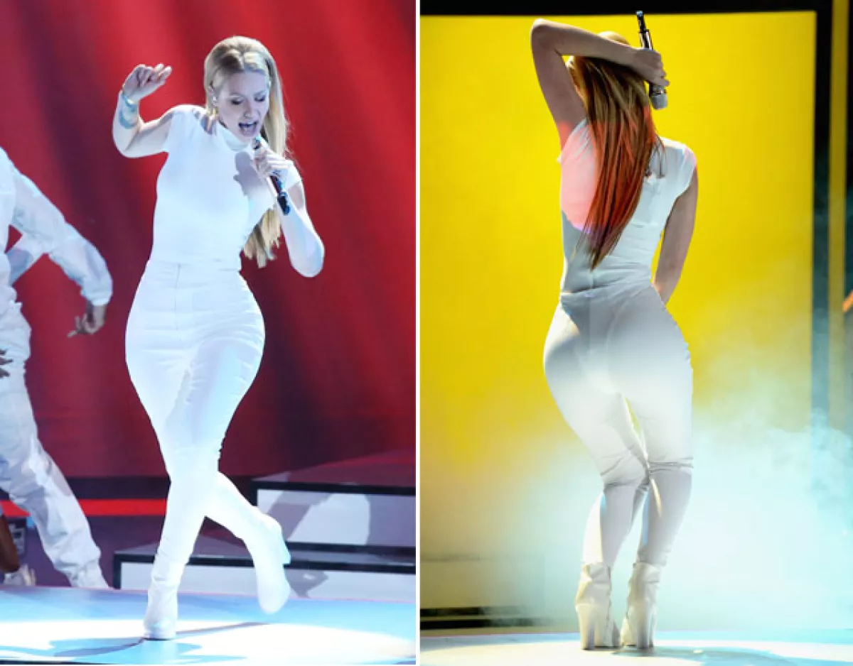 Iggy mostro su figura en un atuendo entallado.