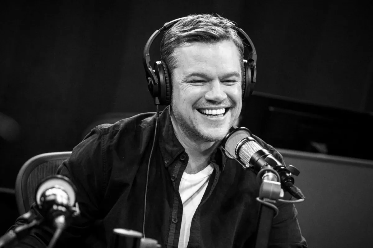 Matt Damon Visits The SiriusXM Hollywood Studios in Los Angeles